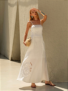 VESTIDO LINHO BORDADO DULCE
