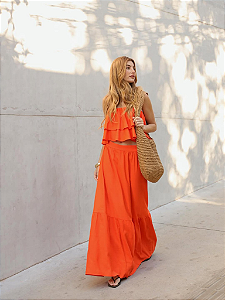 CONJUNTO CROPPED E SAIA MIDI SAMIRA