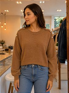 BLUSA TRICO COM BOTOES