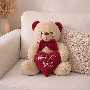 Urso Grande Coração Bordado