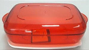 TUPPERWARE MICROPLUS RETANGULAR 1,7L VERMELHA