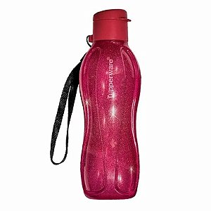 Garrafa Eco Tupper Plus Glitter 500ml Lipstick com glitter (cereja)
