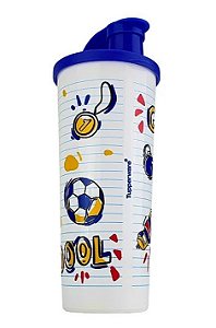 Tupperware Copo com Bico Futebol 470 ml Branco e Azul