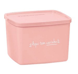 Tupperware Jeitoso 800ml Aqui Tem Carinho Rosa