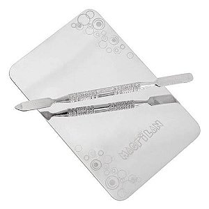PLACA E ESPATULA EM AÇO INOX PEQUENA - MACRILAN