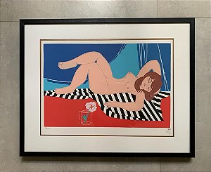 Floriano Teixeira - serigrafia 70x50cm - 'Mulher com flor'