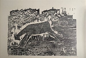 Calasans Neto - xilogravura 35x45cm - "Cabras"