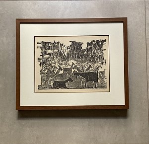 Calasans Neto - xilogravura 35x45cm - "Cabras"