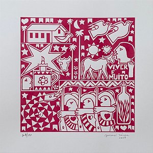 Juraci Dórea - serigrafia 20x20cm - "Grande Sertão 6"