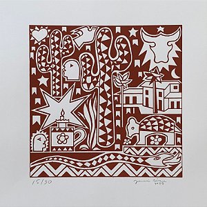 Juraci Dórea - serigrafia 20x20cm - "Grande Sertão 11"