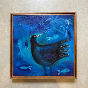 Jorge Galeano - acrílica sobre tela - 50x50cm - "Pássaro marinho"