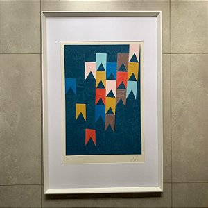 Alfredo Volpi - serigrafia 96x66cm - "Bandeirinhas"