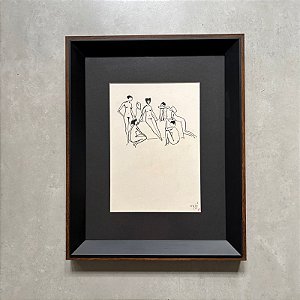 Carybé - nanquim - 33x24cm - "Sete mulheres"