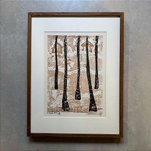 Calasans Neto - xilogravura 45x35cm - Itapuã Terra