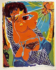 Hansen Bahia - xilogravura colorida - 58x46cm
