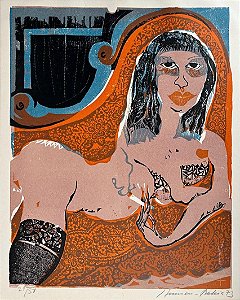 Hansen Bahia - xilogravura colorida - 58x46cm