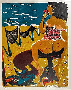 Hansen Bahia - xilogravura colorida - 58x46cm