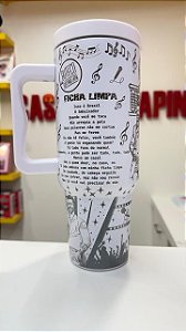 Copo Térmico Personalizado Gusttavo Lima 1200ml C/tampa Canudo Alça Gravação Laser