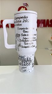 Copo Térmico Personalizado Corinthians 1200ml C/tampa Canudo Alça Gravação Laser