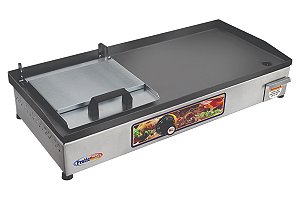 Chapa Elétrica 70x30Cm Com Prensa 220v 2000w Pratic Metal