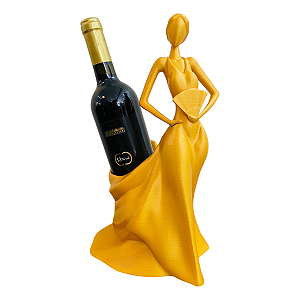 Suporte para Garrafa de Vinho Dourado
