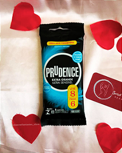 PRESERVATIVO EXTRA GRANDE E ULTRA SENSÍVEL PAGUE 6 LEVE 8 UNIDADES - PRUDENCE
