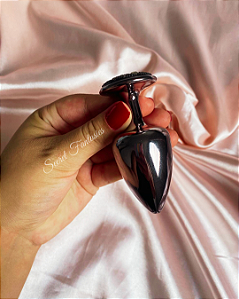 Plug Anal M Em Metal Com Pedra Cravejada Em Strass