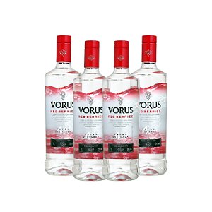 Kit 04 Vodka Vorus Frutas Vermelhas 1L