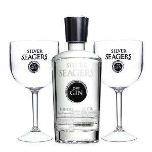 Gin Silver Seagers London Dry 750ml c/ Kit Taças