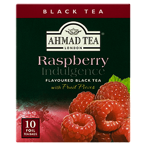 Chá Preto Raspberry Indulgence Ahmad Tea London Caixa 20g 10 Unidades