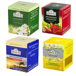 Kit 4 Chá Ahmad Tea Mais Vendidos 10 Saquinhos Cada 15gr