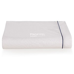 Lençol para Hotel Queen TEKA Profiline 180 Fios com Aba e Friso Azul Marinho 250x280cm