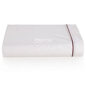 Lençol para Hotel Casal TEKA Profiline 180 Fios com Aba e Friso Bordô 220x243cm