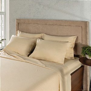 Lençol para Hotel com Elástico Casal TEKA Profiline 180 fios Madri Bege 138x188cm