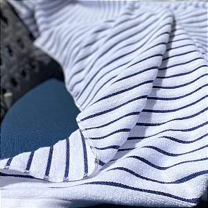 Toalha de Piscina Hotel 90x170cm Cancun 550g/m² Listras Azul Marinho Teka Profiline