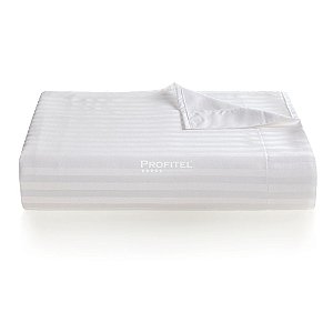 Lençol para Hotel Queen TEKA Profiline 200 fios Toronto Stripe com Aba 250x280cm