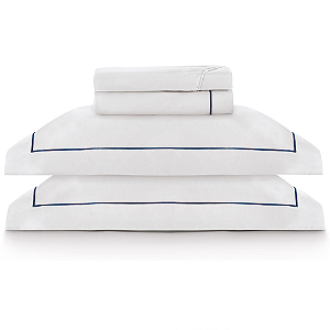 Jogo de Cama 4 peças Queen com Festonê Azul Marinho 200 fios Imperial Plus TEKA Profiline