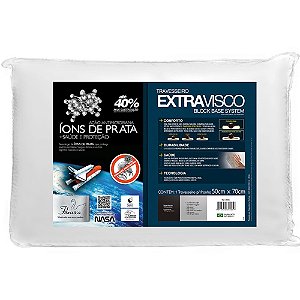 Travesseiro 50x70 Nasa Extravisco Íons de Prata Block Base System Fibrasca