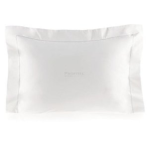 Fronha para Hotel com 3 Abas e Festonê Branco Profiline Luxury 300 Fios Pérola 50x70cm