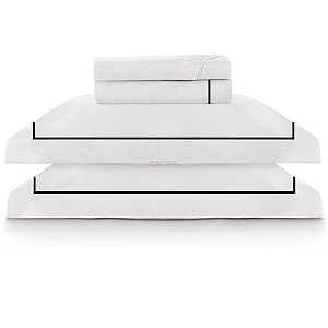 Jogo de Cama 4 peças King com Festonê Preto 300 fios Perola Profiline Luxury