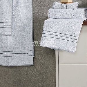 Toalha de Rosto Hotel 45x75cm Roma 440g/m² Cinza Teka Profiline