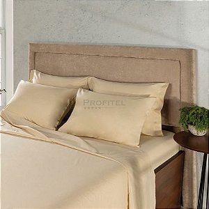 Jogo de Cama Queen 4 Peças 180 fios Bege Madri Teka Profiline