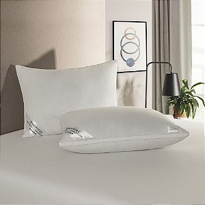Kit 2 Travesseiros Majestic Premium MicroPercal 300 fios 50x70cm 1000g Profitel
