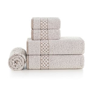 Jogo de Banho Hotel 5 Peças Lisboa 450 g/m² Bege Profitel