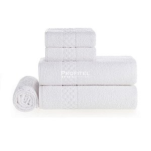 Jogo de Banho Hotel 5 peças Lisboa 450 g/m² Branco Profitel
