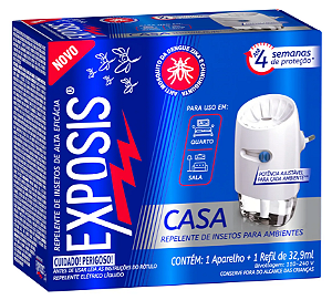 Repelente Elétrico Exposis Casa Aparelho e Refil 32,9ml