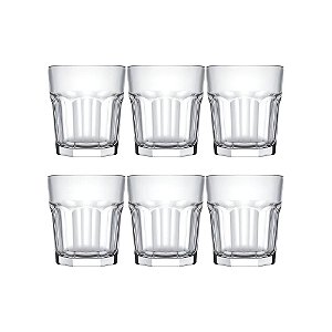 Jogo Copo Bristol Drink Whisky Vidro Suco 320ml Kit 06 Peças -Loreto
