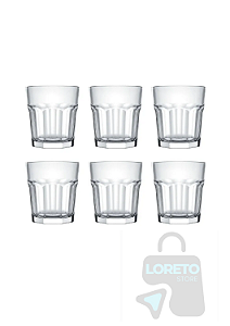 Jogo Copo Bristol Drink Whisky Vidro Suco 320ml Kit 6 Peças -Loreto