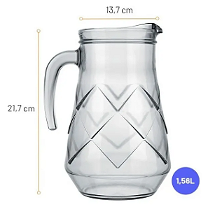 Jarra De Vidro Maracatu 1,5 Litros Para Suco Ou Agua Nadir Cor Transparente-Loreto