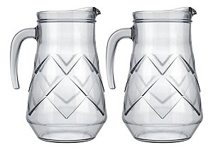 Jogo 2 Jarras De Vidro Maracatu 1,5 Litros Para Suco Ou Agua Nadir Cor Transparente-Loreto